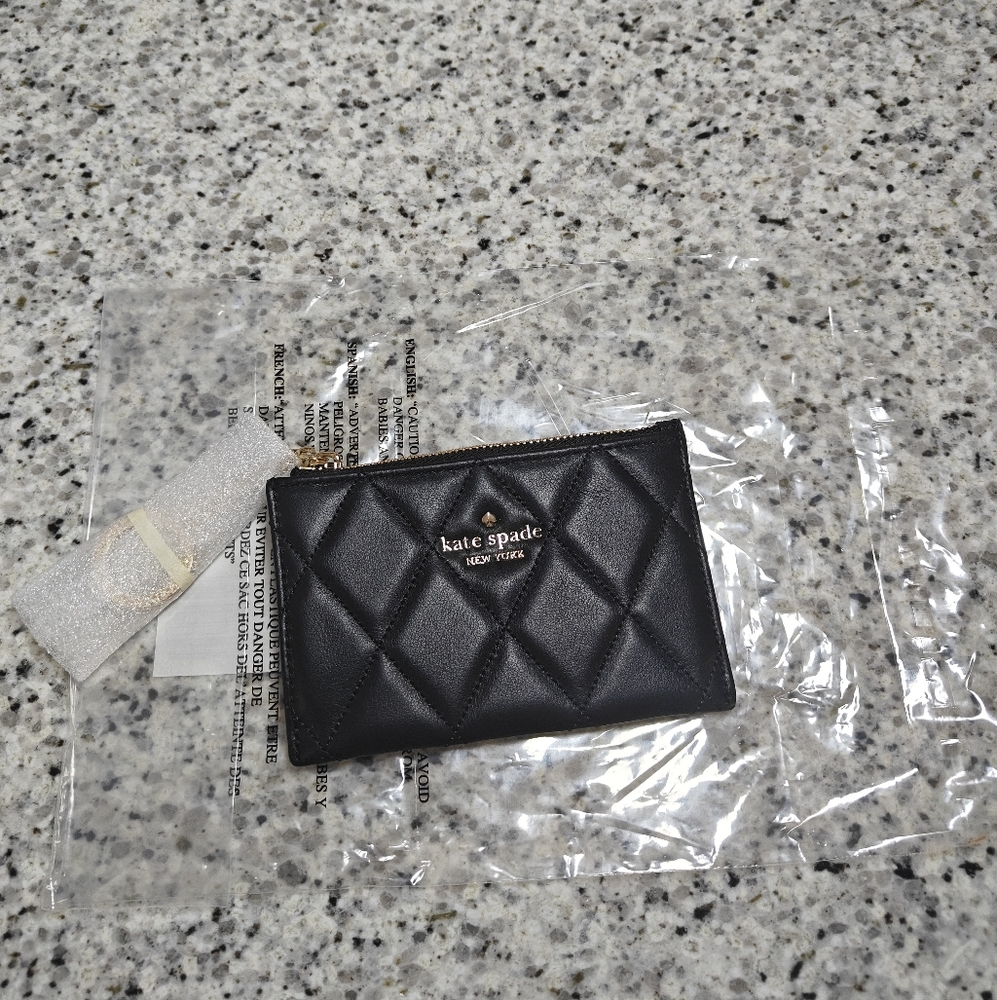 Kate spade Carey Small Card Holder (Black/Gold)
